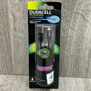 Duracell Rechargeable Hi Performance Fast Charging Sync & Charge USB Cable